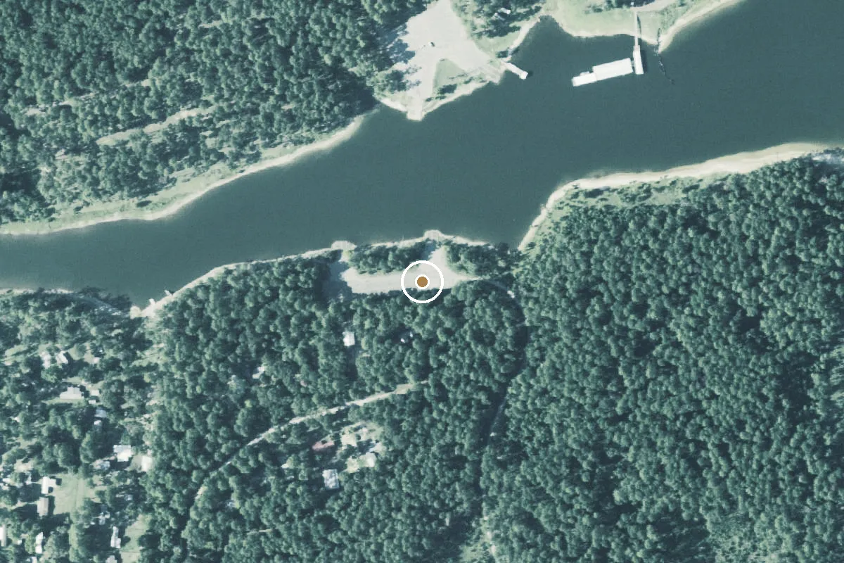 Aerial view of Lake Sam Rayburn Boat Ramp