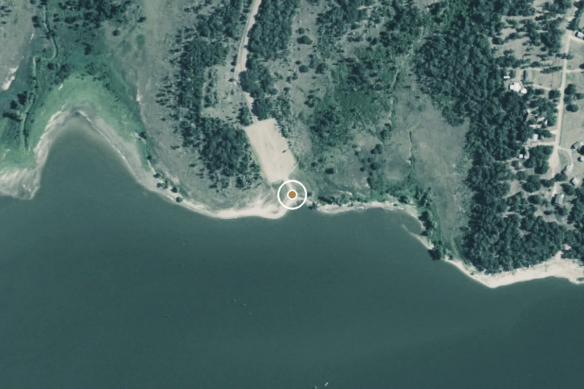 Aerial view of Lake Somerville Boat Ramp
