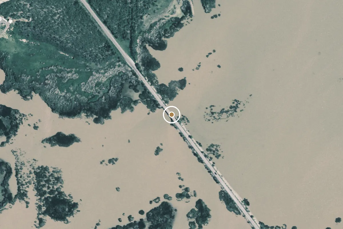Aerial view of Lake Stamford Boat Ramp