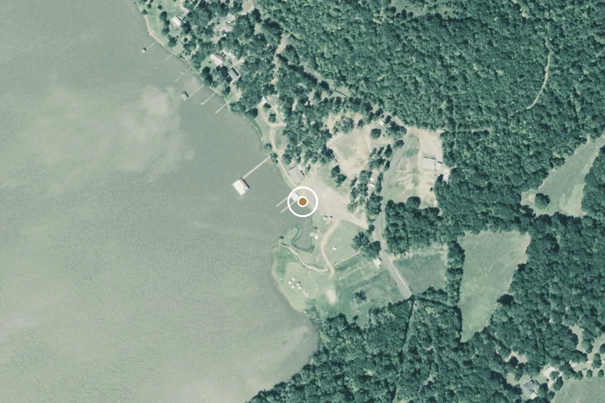 Aerial view of Lake Striker Boat Ramp
