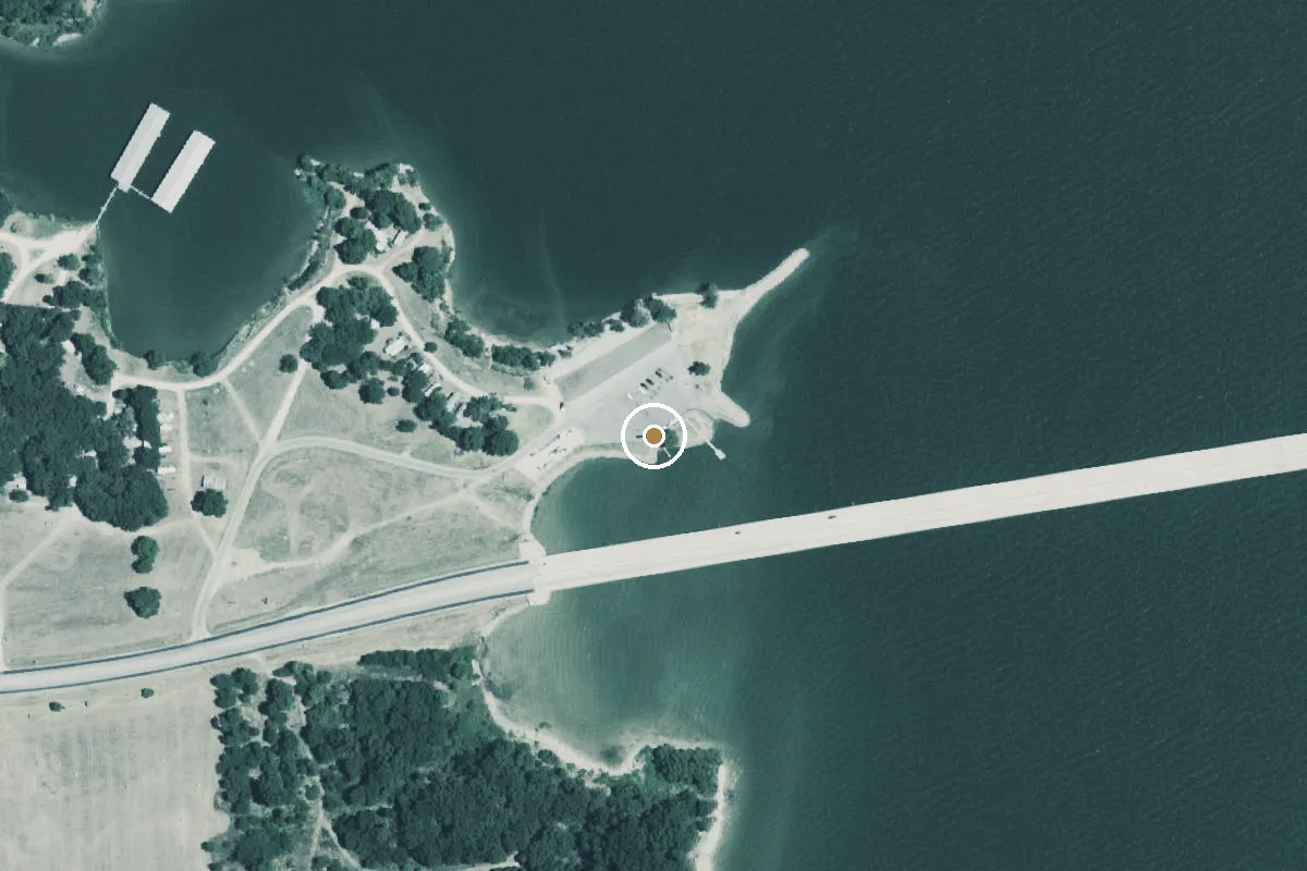 Aerial view of Lake Tawakoni Boat Ramp