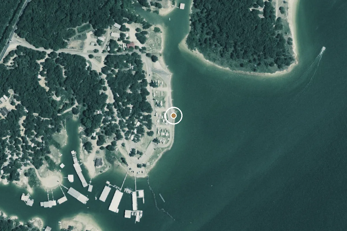 Aerial view of Lake Texoma Boat Ramp