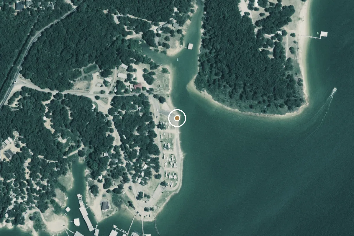 Aerial view of Lake Texoma Boat Ramp