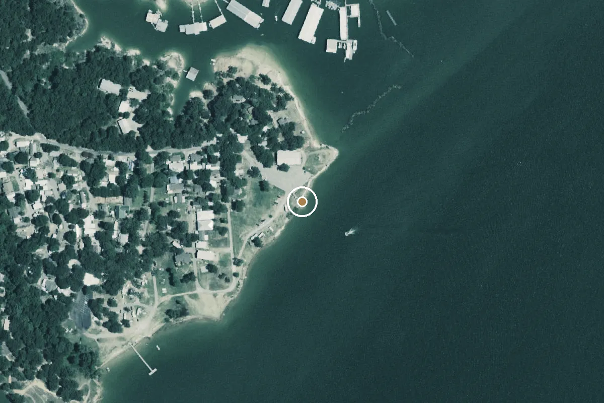 Aerial view of Lake Texoma Boat Ramp