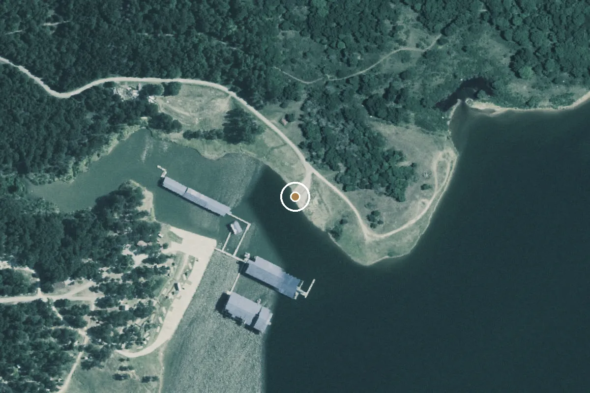 Aerial view of Lake Texoma Boat Ramp