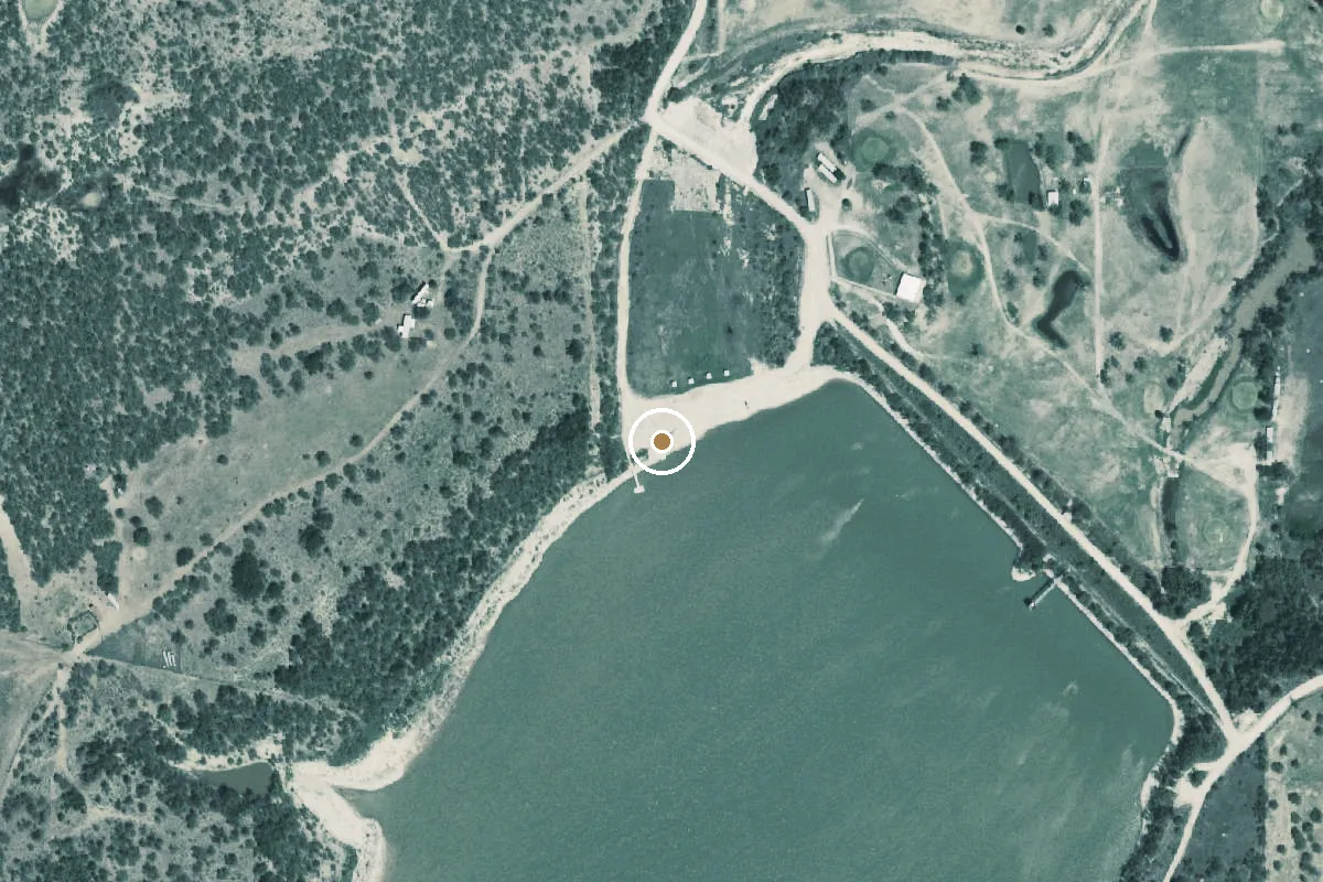 Aerial view of Lake Throckmorton Boat Ramp