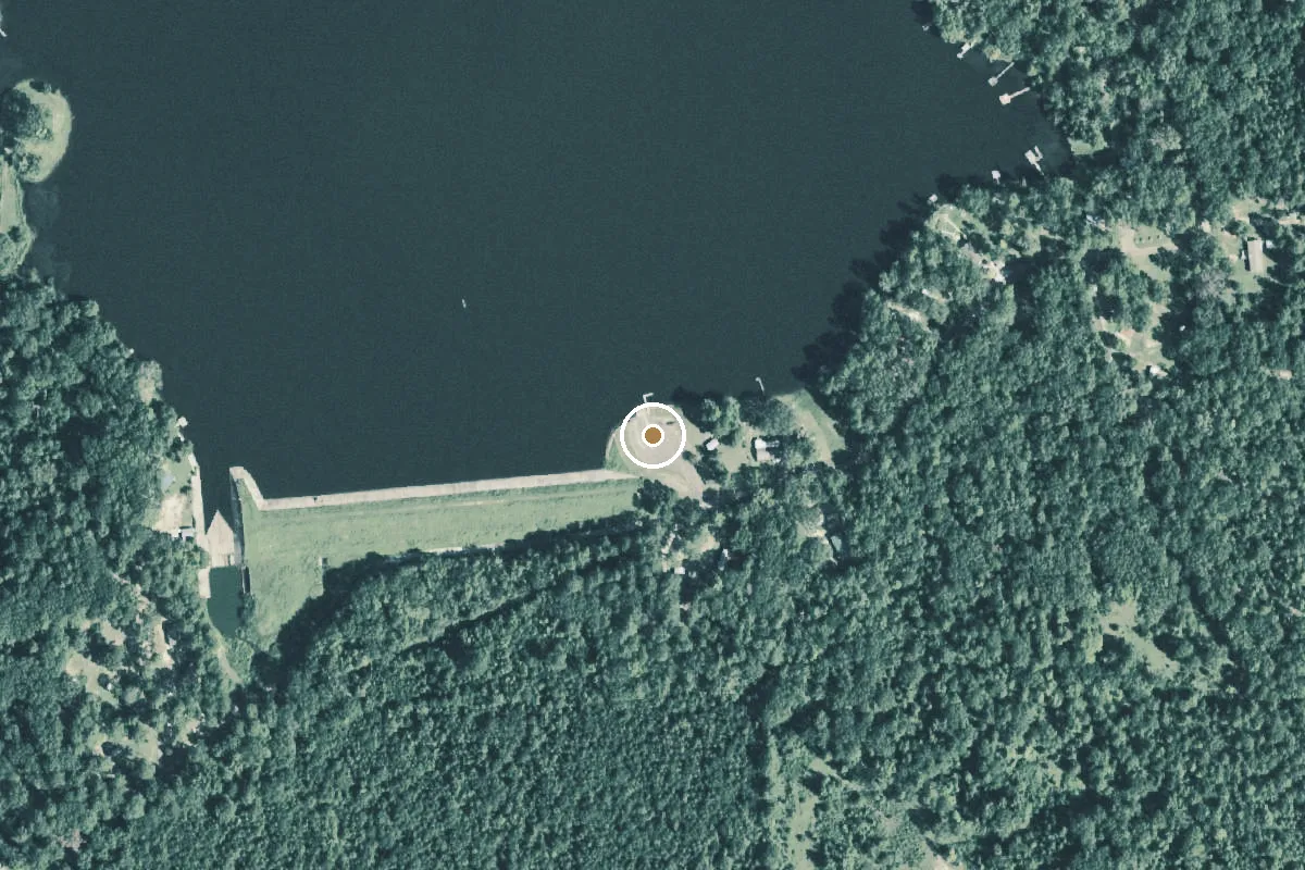 Aerial view of Lake Timpson Boat Ramp