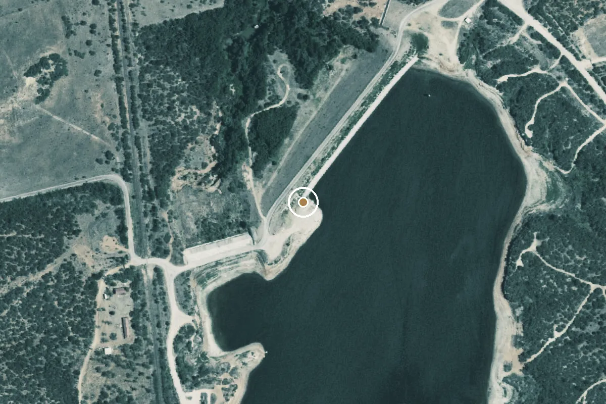 Aerial view of Lake Trammell Boat Ramp
