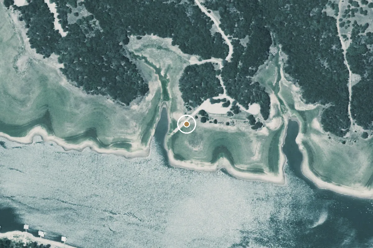 Aerial view of Lake Travis Boat Ramp