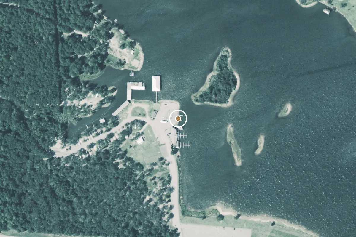Aerial view of Lake Tyler Marina Resort Boat Ramp