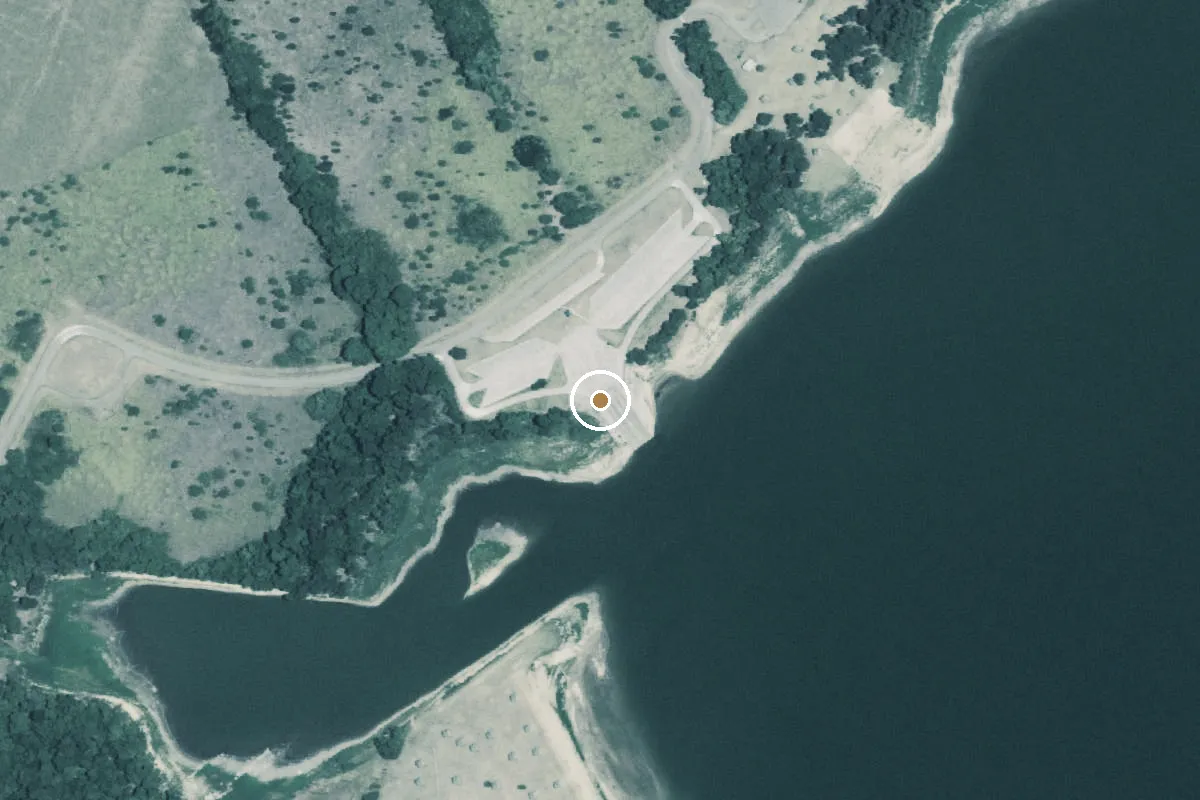 Aerial view of Lake Waco Boat Ramp