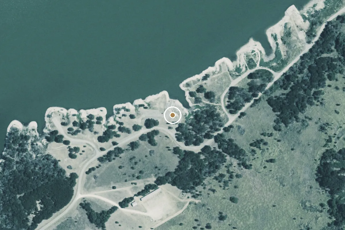 Aerial view of Lake Waco Boat Ramp