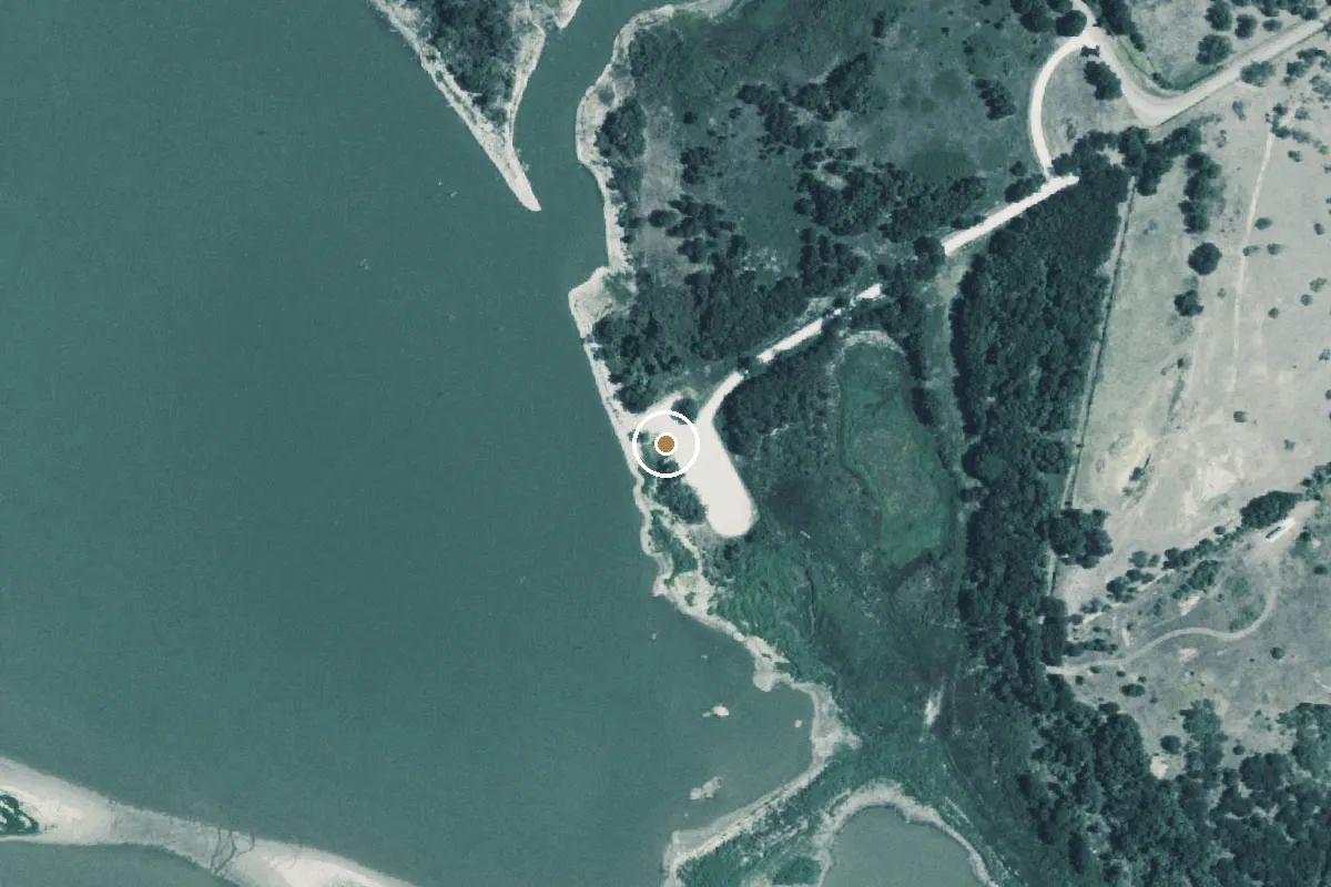 Aerial view of Lake Waco Boat Ramp