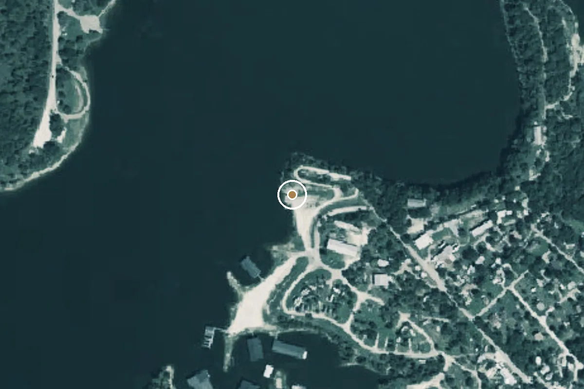 Aerial view of Lake Whitney Boat Ramp