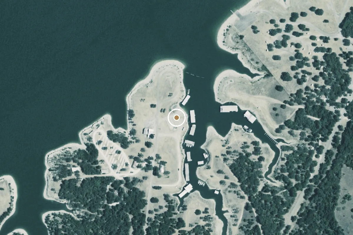 Aerial view of Lake Whitney Boat Ramp