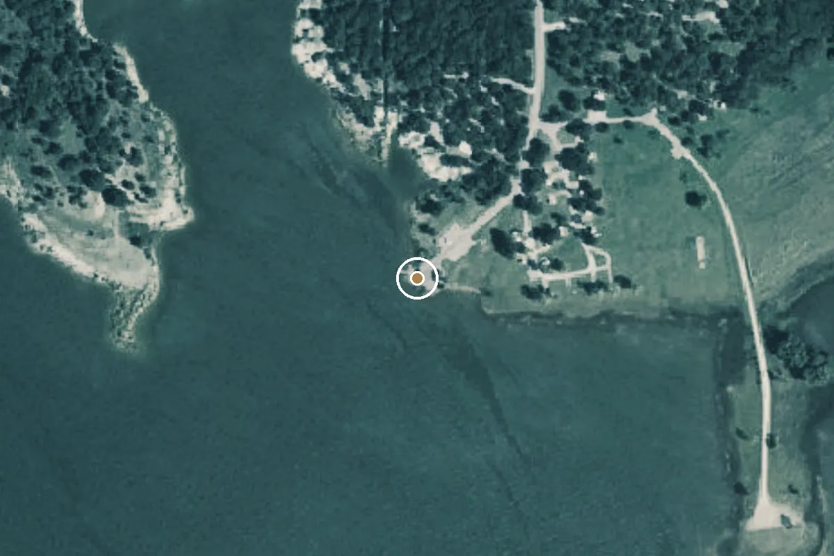 Aerial view of Lake Whitney Boat Ramp