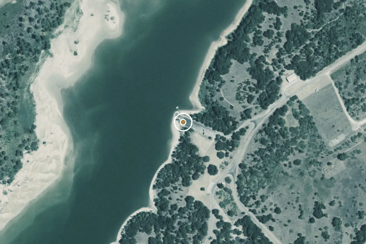 Aerial view of Lake Whitney State Park Boat Ramp