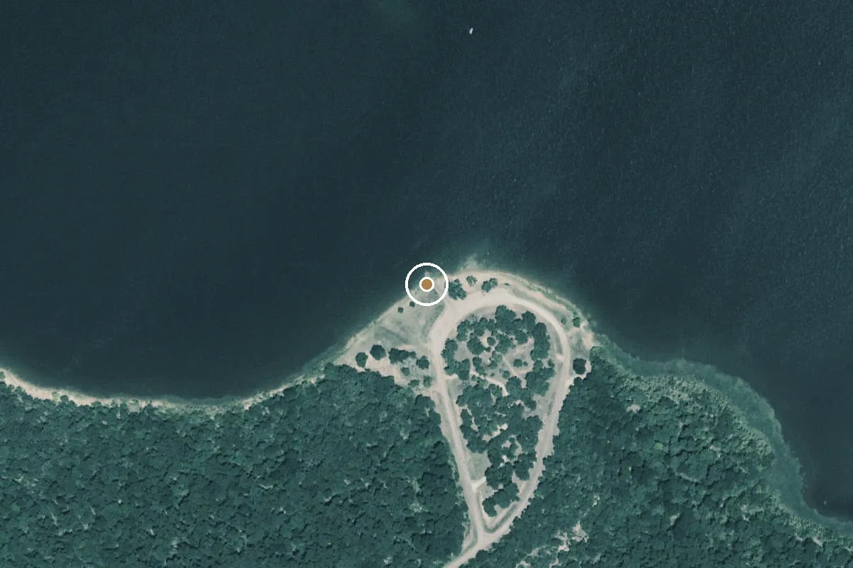 Aerial view of Lamar Point Boat Ramp