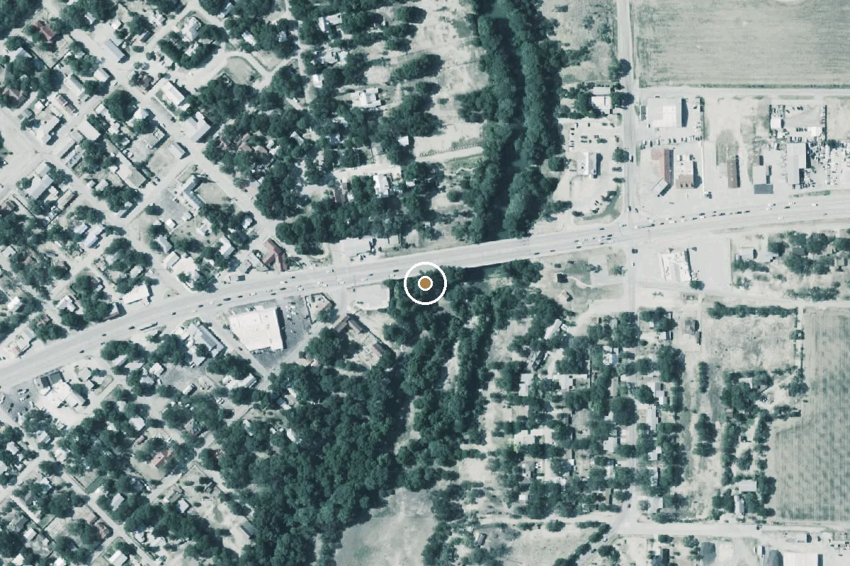 Aerial view of Landmark Inn State Historical Site Boat Ramp