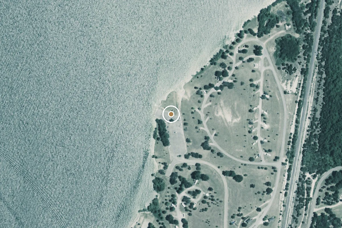 Aerial view of Lavonia Park Boat Ramp