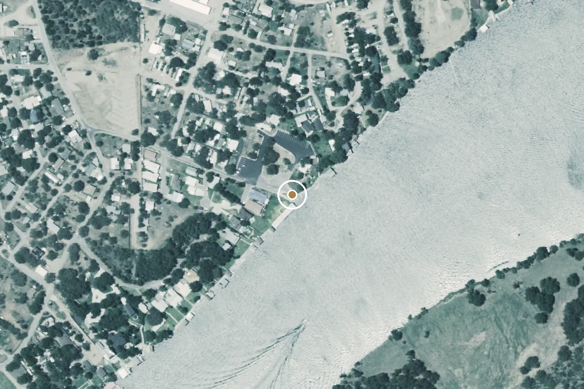 Aerial view of LBJ Lake Boat Ramp