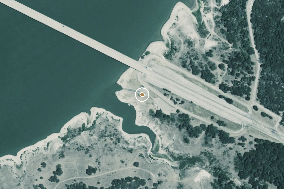 Aerial view of Leona Park Boat Ramp