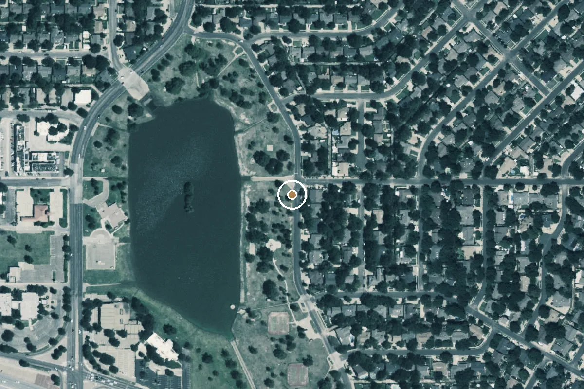Aerial view of Leroy Elmore Park Boat Ramp