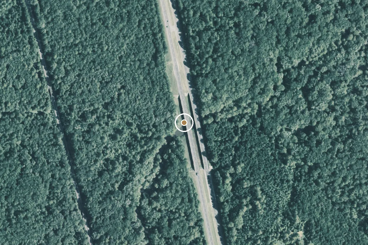Aerial view of Little Cypress Bayou Boat Ramp