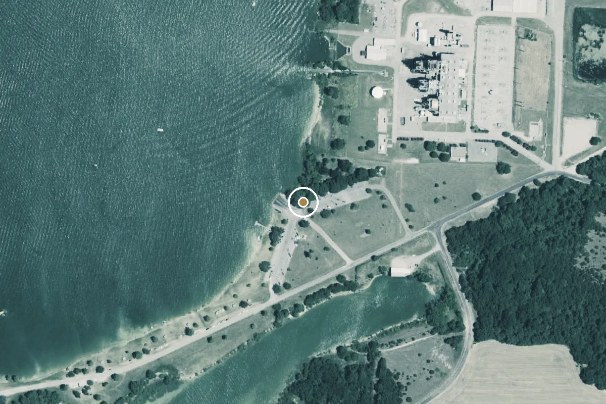 Aerial view of Little Ridge Park Boat Ramp