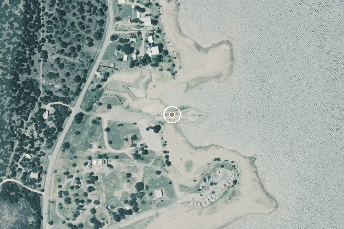 Aerial view of Llano County Park Boat Ramp