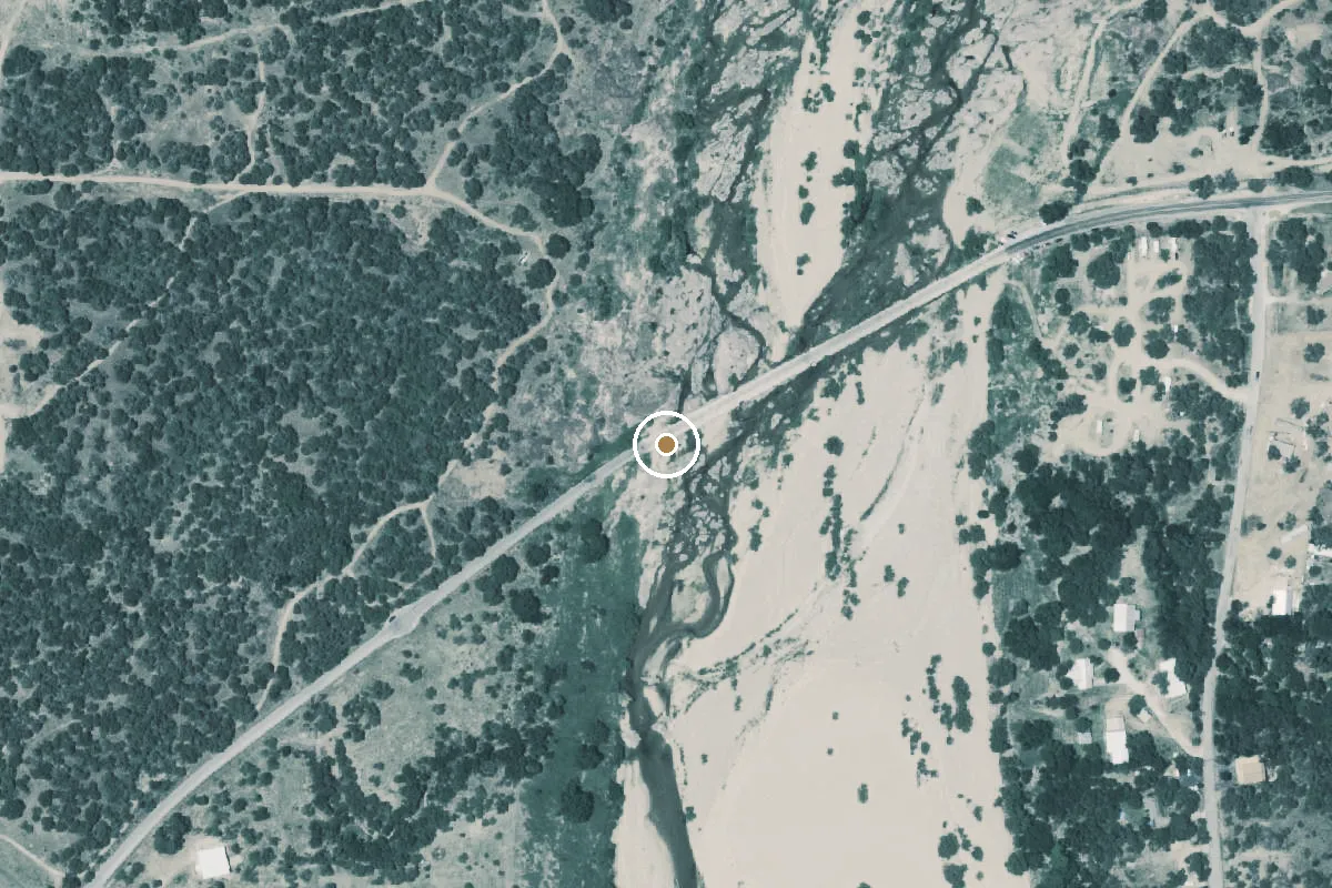 Aerial view of Llano River Boat Ramp