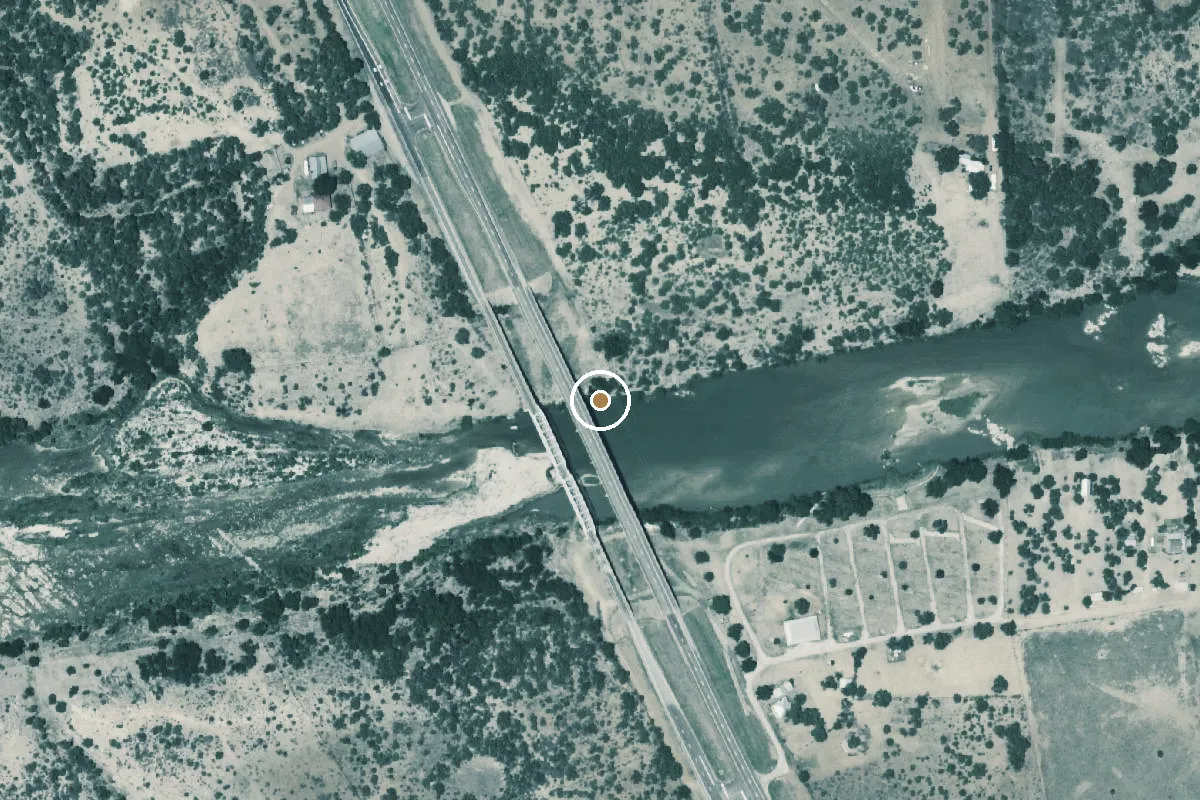 Aerial view of Llano River Boat Ramp