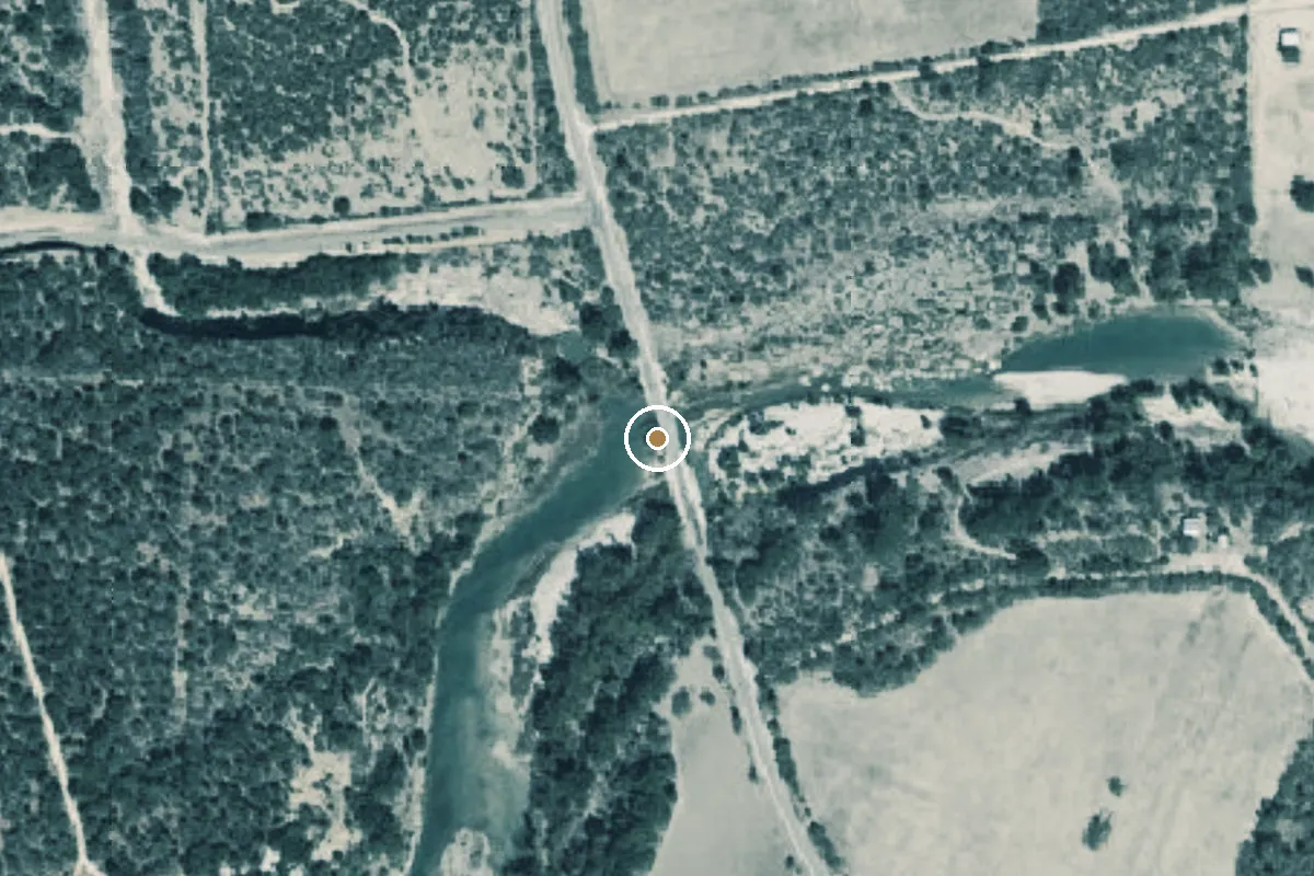 Aerial view of Llano River Boat Ramp