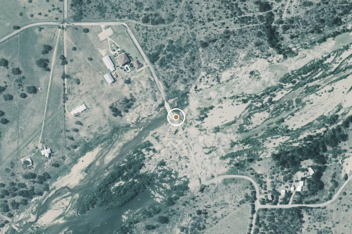 Aerial view of Llano River Boat Ramp
