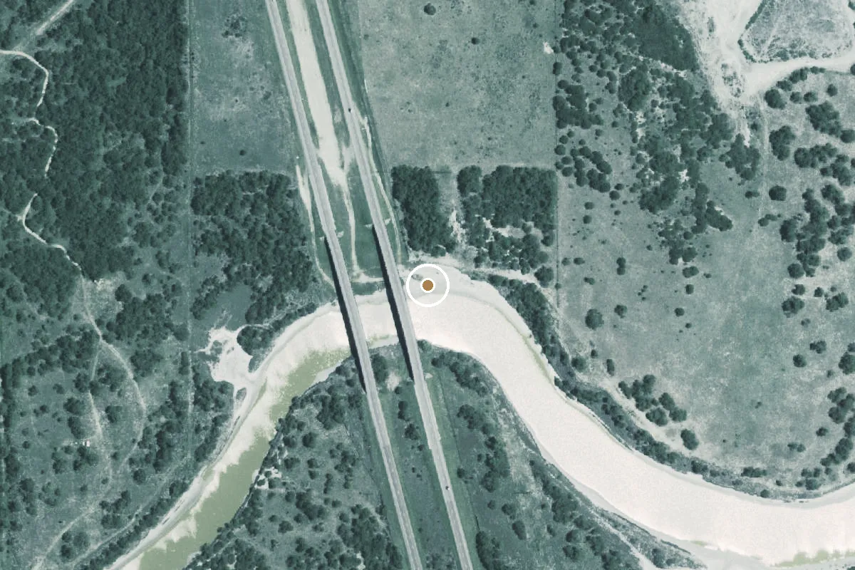 Aerial view of Los Olmos Creek Boat Ramp