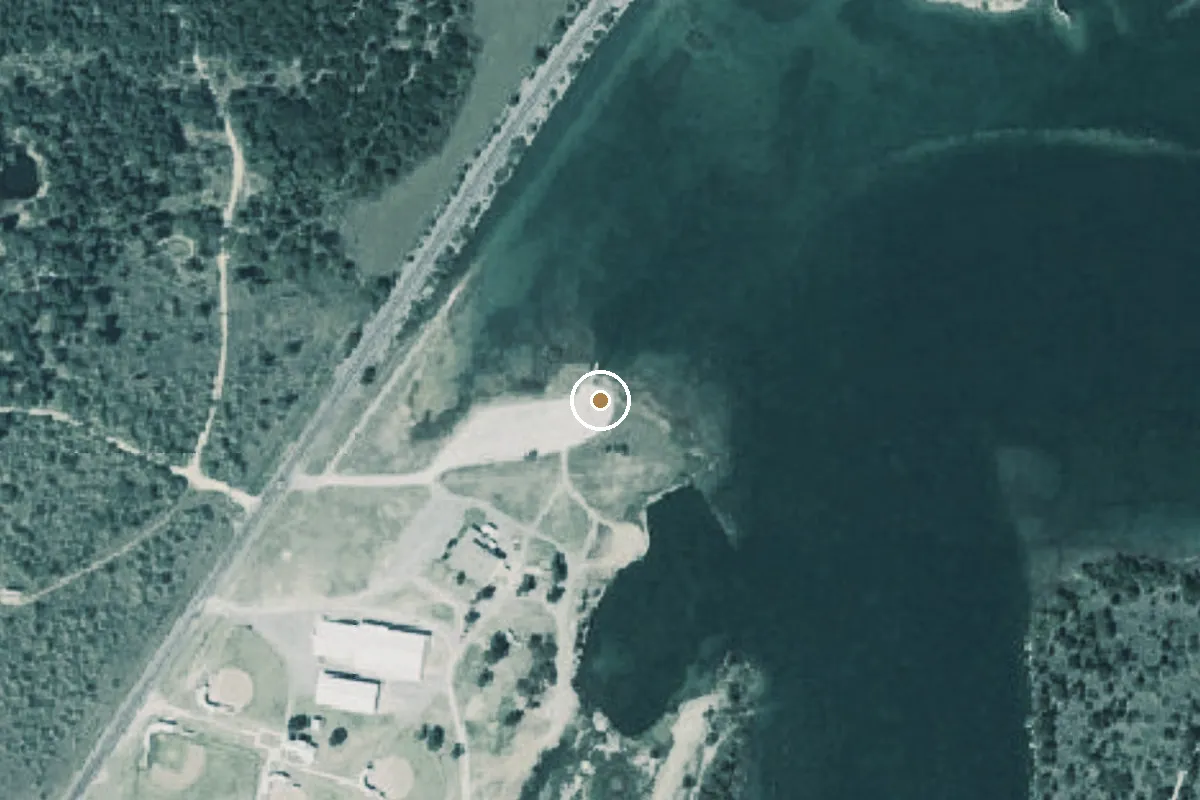 Aerial view of Lost Creek Reservoir Boat Ramp
