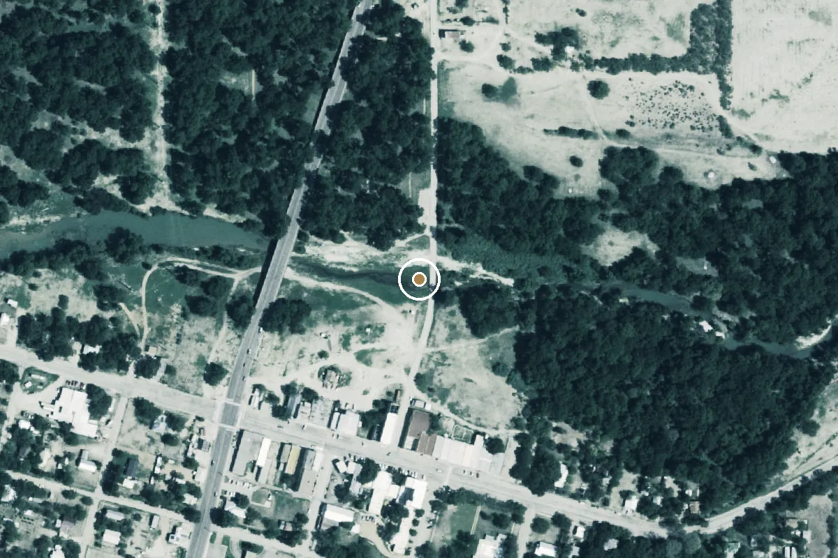 Aerial view of Low Water Bridge Park Boat Ramp