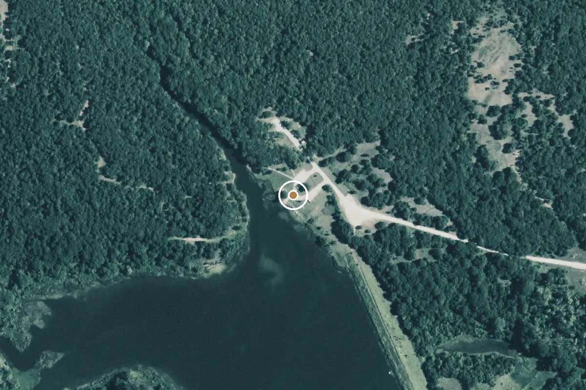 Aerial view of Lyndon B. Johnson National Grassland Boat Ramp