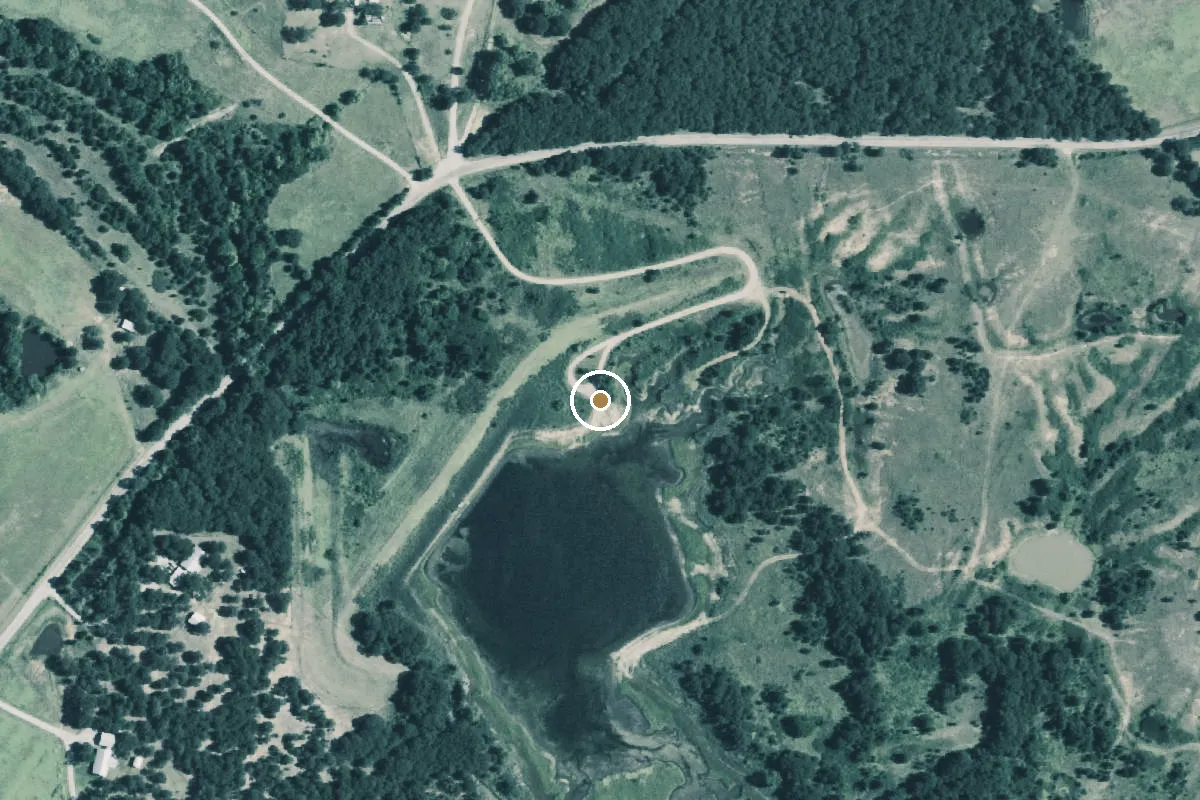 Aerial view of Lyndon B. Johnson National Grassland Boat Ramp