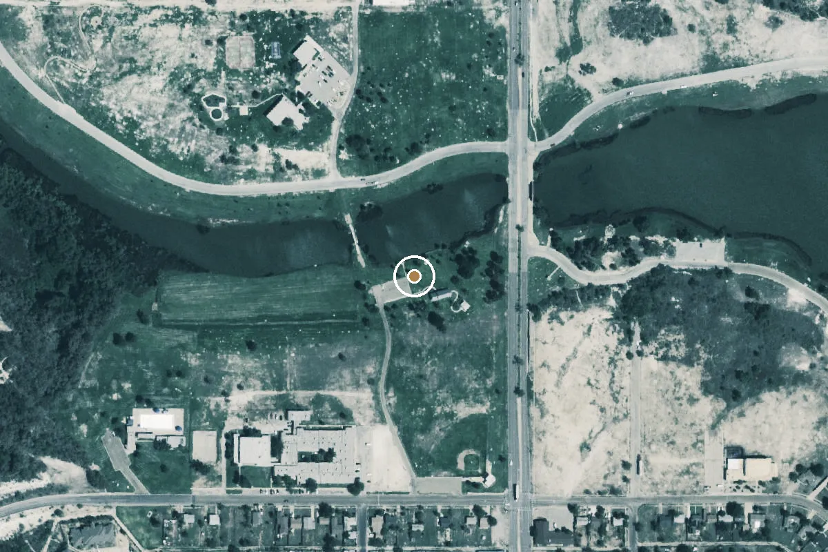 Aerial view of Mae Simmons Park Boat Ramp