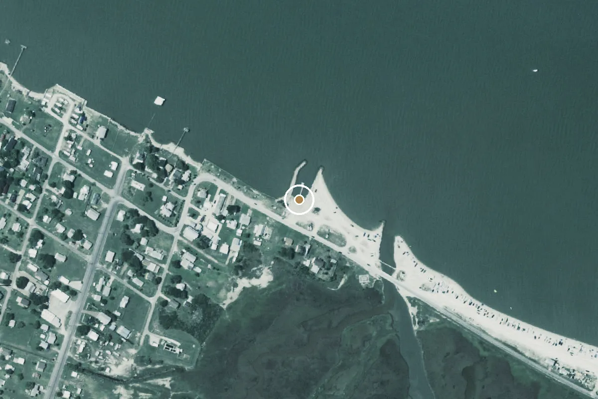 Aerial view of Magnolia Beach Public Boat Ramp