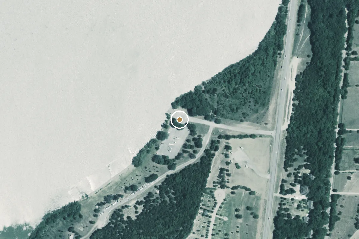 Aerial view of Mallard Park Boat Ramp