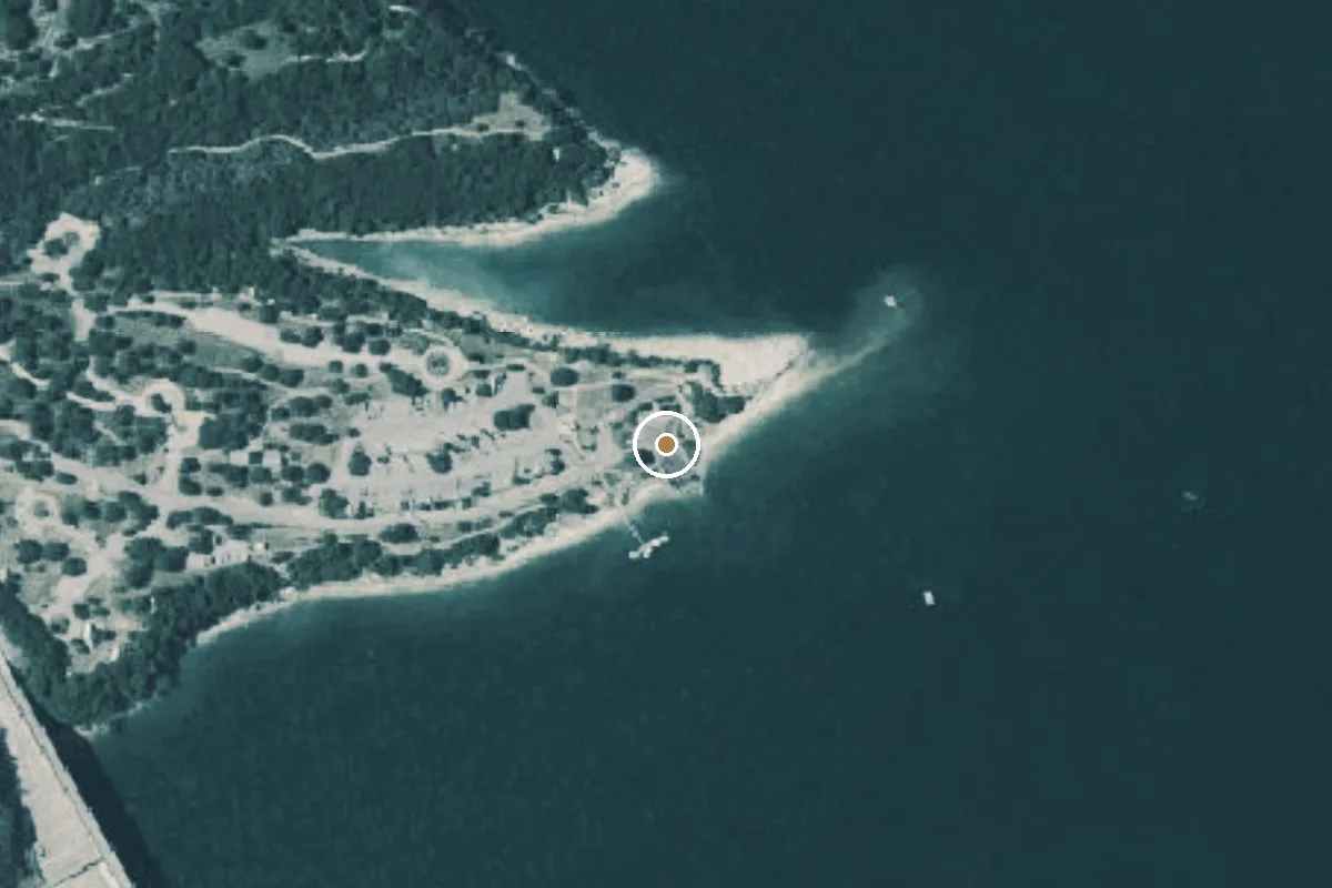 Aerial view of Mansfield Dam Park Boat Ramp