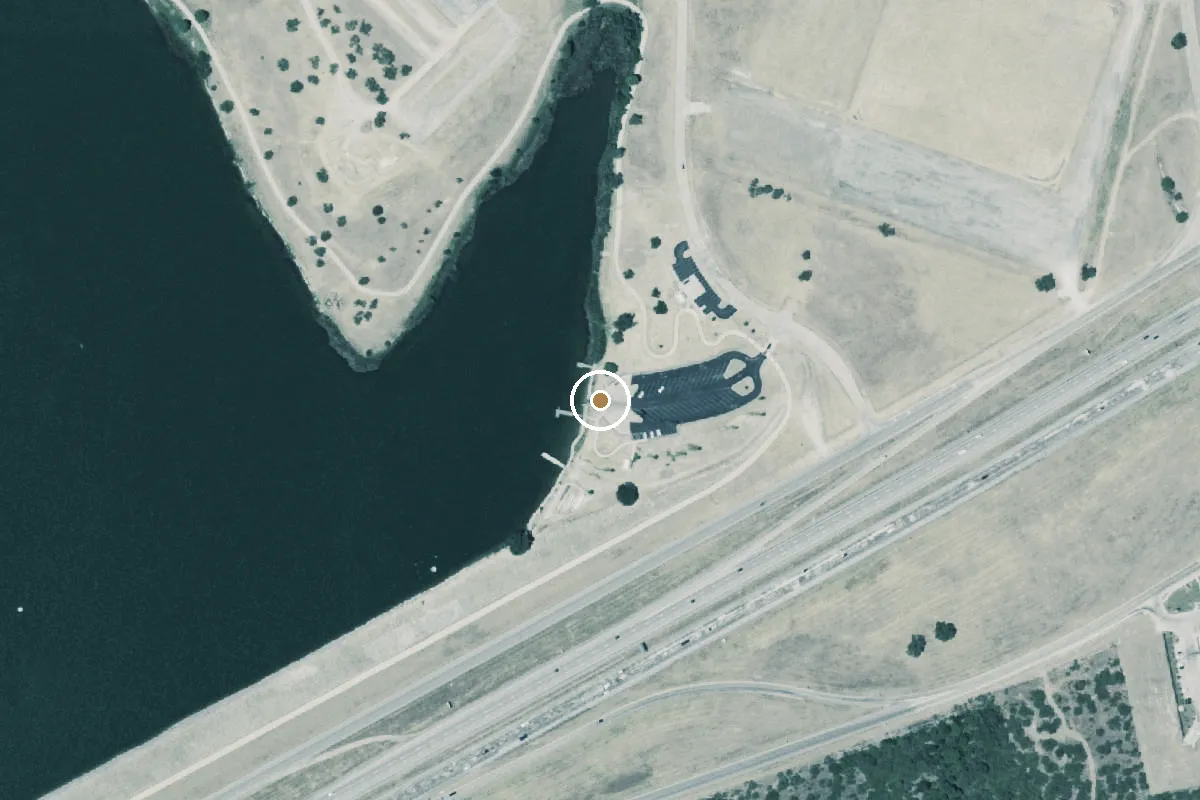 Aerial view of Marine Creek Lake IH820 Ramp Boat Ramp