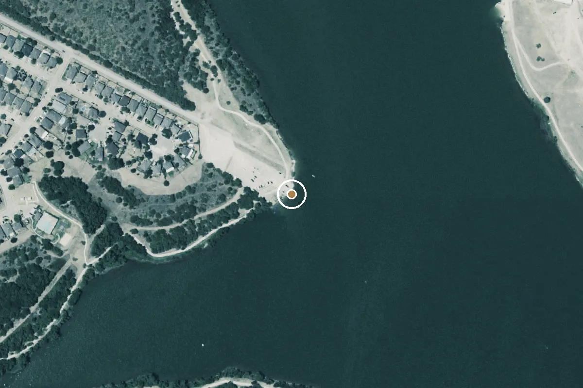Aerial view of Marine Creek Lake Park Boat Ramp