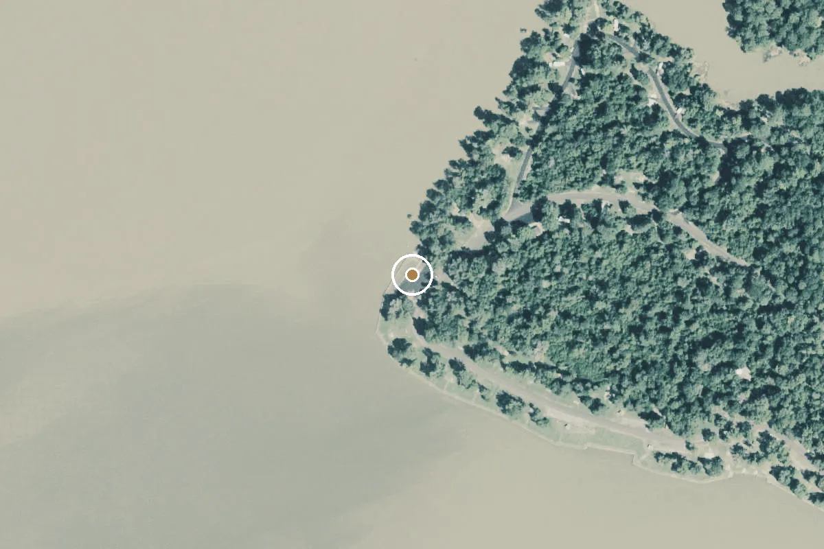 Aerial view of Martin Dies, Jr. State Park Boat Ramp