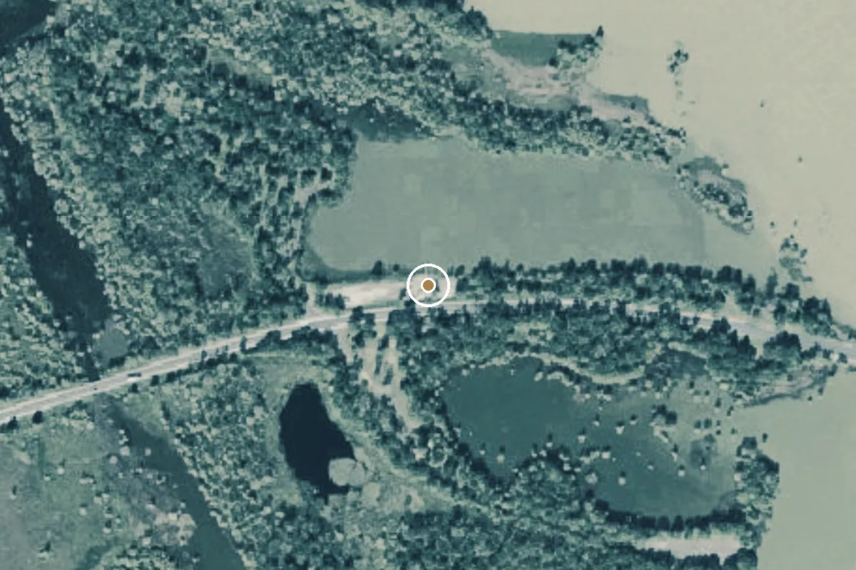 Aerial view of Martin Dies, Jr. State Park Boat Ramp