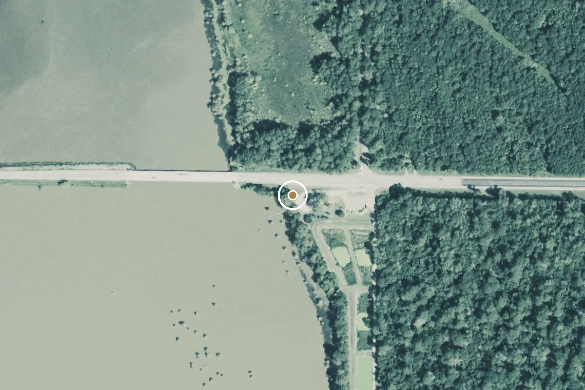 Aerial view of Martin Dies, Jr. State Park Boat Ramp