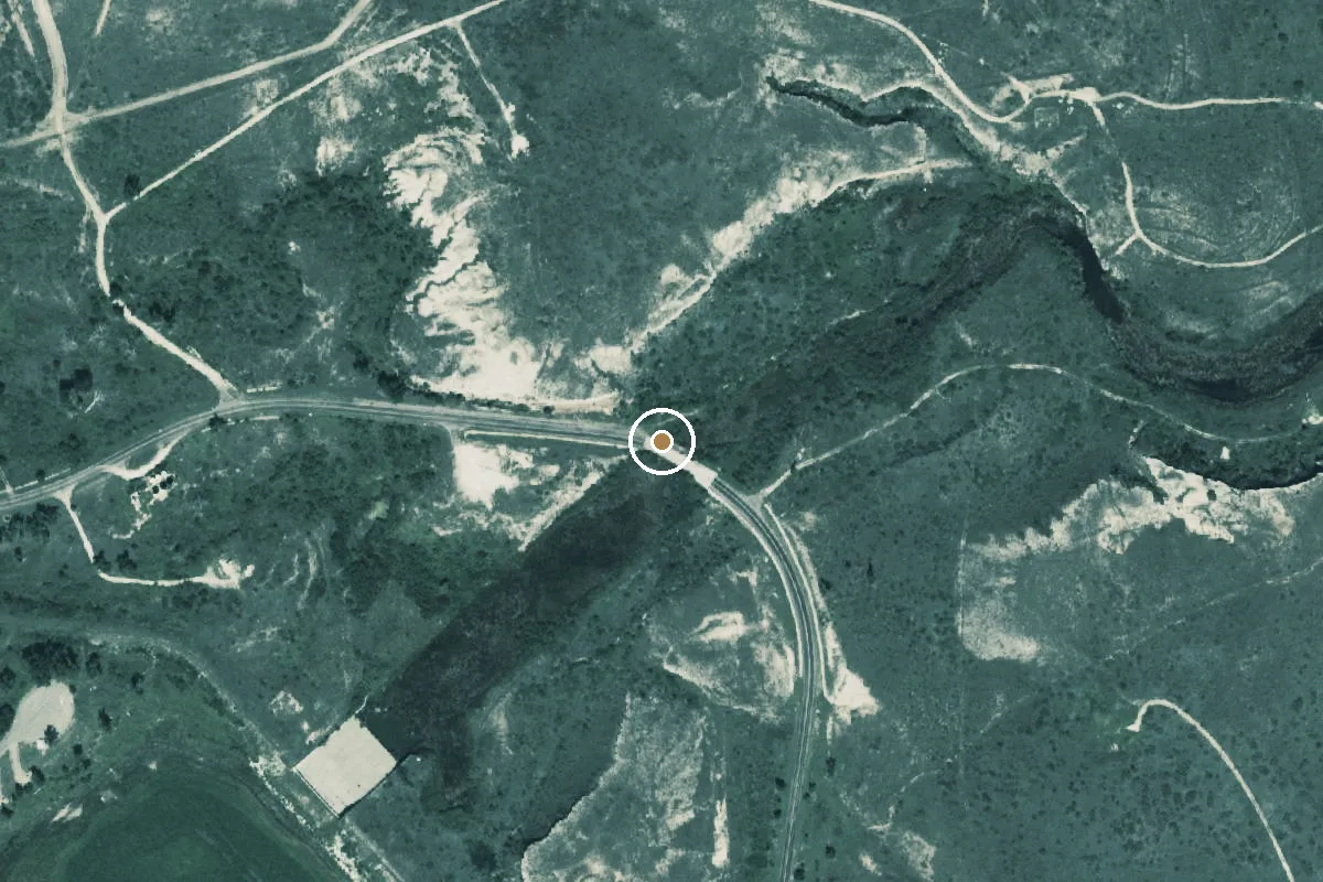 Aerial view of McClellan Creek National Grassland Boat Ramp