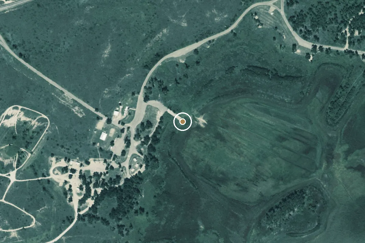 Aerial view of McClellan Creek National Grassland Boat Ramp
